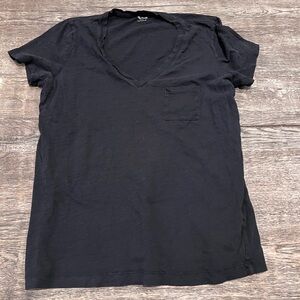 Madewell Black V-Neck Pocket Tee